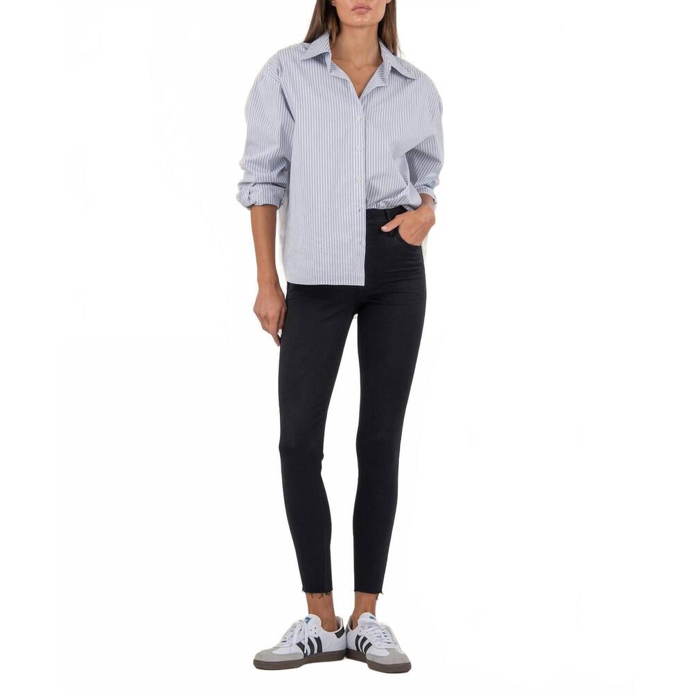 NEW KUT FROM THE KLOTH donna high rise ankle skinny jeans in black